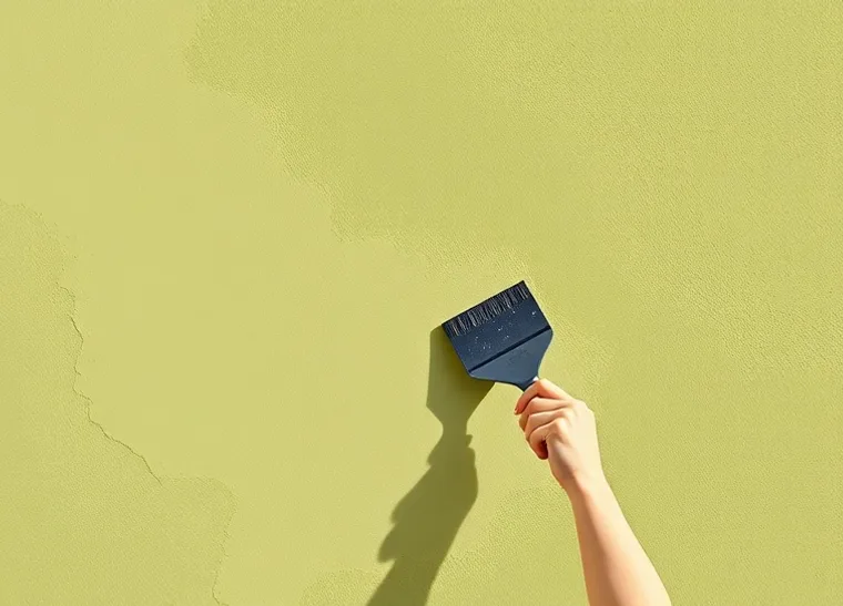 Application d'un enduit décoratif à la lisseuse sur un mur